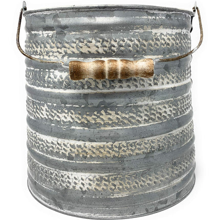 Embossed Metal Bucket Large Utensil Holder Organizer