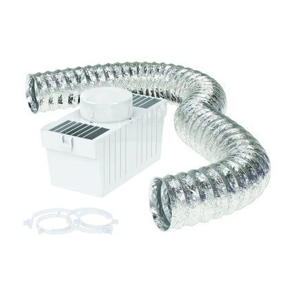 Deflecto Dryer Lint Trap Kit, Indoor Venting with Supurr-Flex Flexible Metallic Duct, Includes Clamps (LTF)