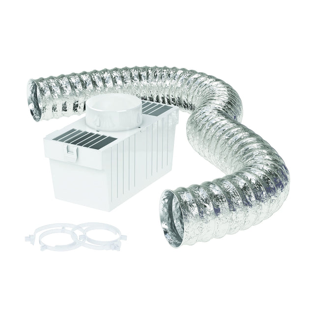 Deflecto Dryer Lint Trap Kit, Indoor Venting with Supurr-Flex Flexible Metallic Duct, Includes Clamps (LTF)