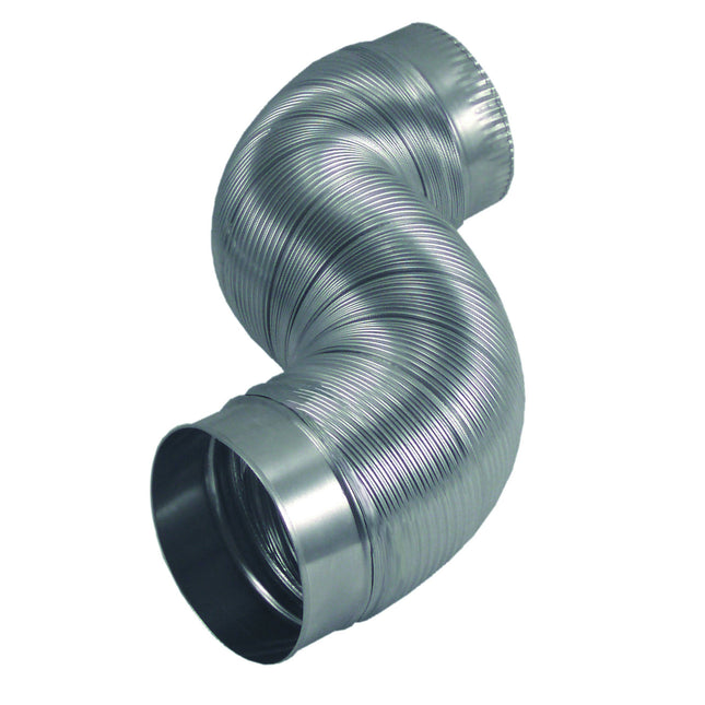 Deflecto Aluminum Duct with Connectors, Semi Ridgid, Flexible , 4 x 2', Silver (AM42)