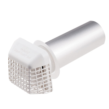Deflecto Supurr Guard Louvered Dryer Vent Hood with Pipe and Collar, White and Silver, 4” (GVHAW4), apple