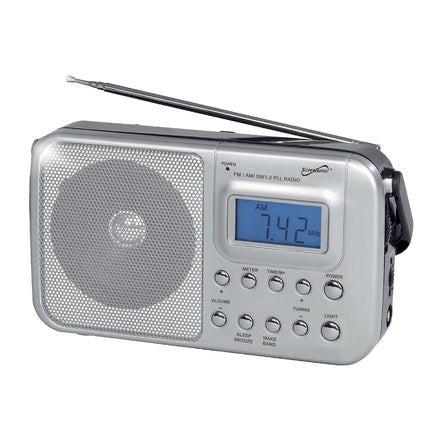 SuperSonic 4 Band AM/FM/SW1-2 PLL Radio, Sliver (SC-1091),Silver