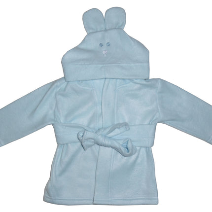 Fleece Robe With Hoodie Blue 965B