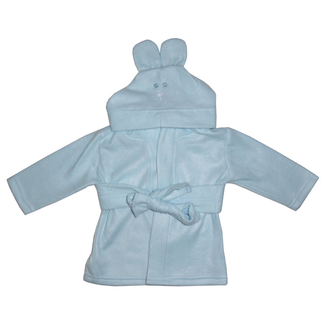 Fleece Robe With Hoodie Blue 965B