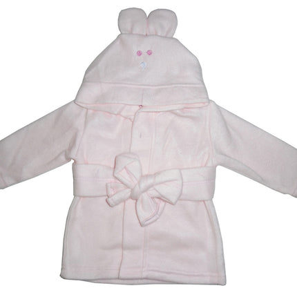 Fleece Robe With Hoodie Pink 965P