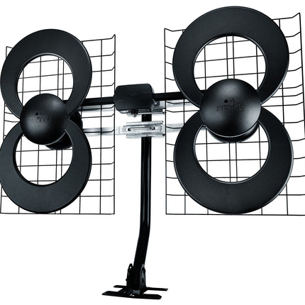 Antennas Direct Clearstream 4 TV Antenna, 70+ Mile Range, UHF, Multi-Directional, Indoor, Attic, Outdoor, Mast W/Pivoting Base/Hardware/Adjustable Clamp/Sealing Pads, 4K Ready, Black - C4-CJM