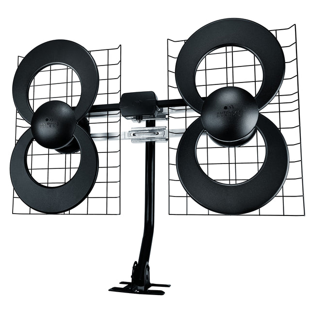 Antennas Direct Clearstream 4 TV Antenna, 70+ Mile Range, UHF, Multi-Directional, Indoor, Attic, Outdoor, Mast W/Pivoting Base/Hardware/Adjustable Clamp/Sealing Pads, 4K Ready, Black - C4-CJM