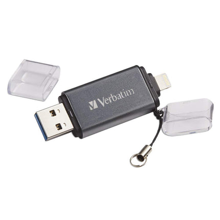 Verbatim 64GB Store ‘n’ Go Dual USB 3.0 Flash Drive for Apple Lightning Devices - Graphite