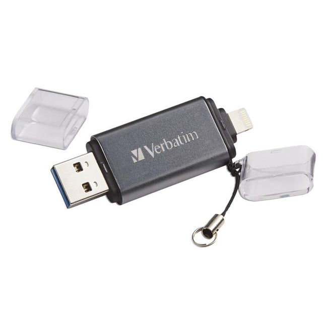 Verbatim 32GB Store ‘n’ Go Dual USB 3.0 Flash Drive for Apple Lightning Devices - Graphite