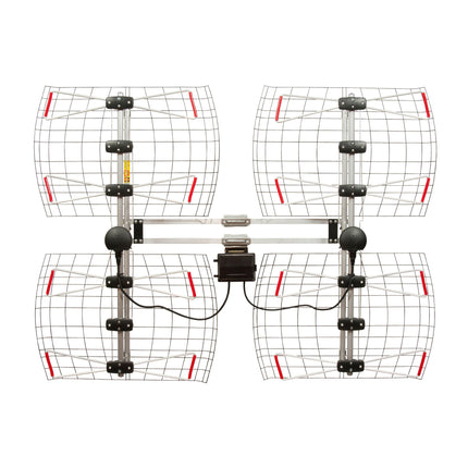 Antennas Direct 8-Element Bowtie TV Antenna, 70 Miles Range, Multi-directional, Indoor, Attic, Outdoor Applications, Special Bracket to Turn Both Panels, All-Weather Mounting Hardware, Adjustable Mast Clamp, 4K Ready, Silver - DB8e DB8-E