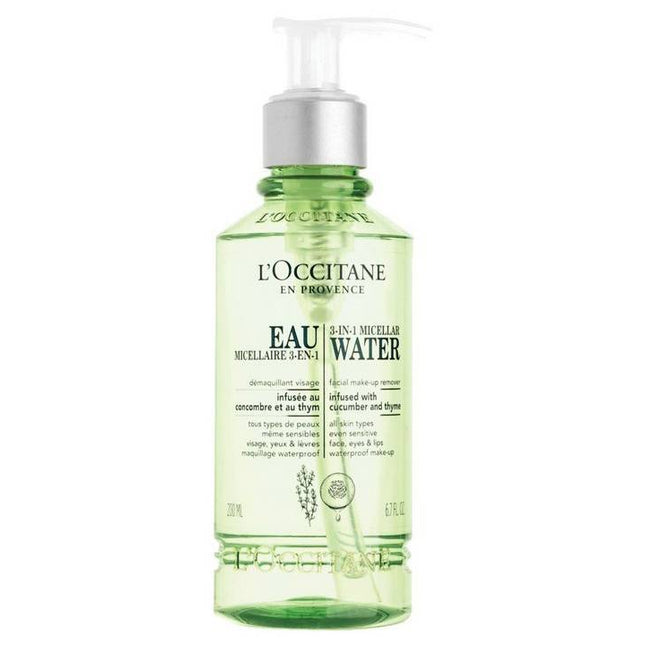 Loccitane 11MW200I19 Cleansing 3-in-1 Micellar Water Make Up Remover 6.7 FL.OZ (200 ml)